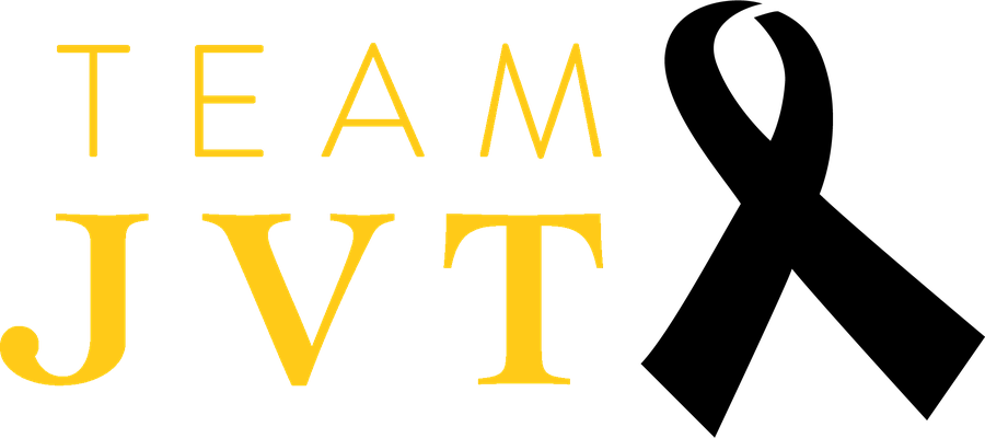 Team JVT logo with a black melanoma ribbon